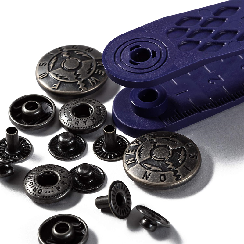 日本紐釦貿易 プリム(Prym) スナップボタン Anorak キット付 φ20mm 6組入 アンティークシルバー 390513 （ご注文単位1個）【直送品】