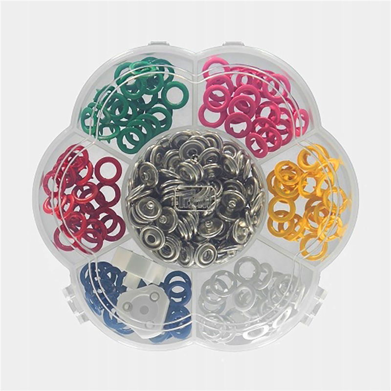 日本紐釦貿易 プリム(Prym) リングスナップ JERSEY φ8mm 6色アソート 60組入 コマ付 390740 （ご注文単位1個）【直送品】