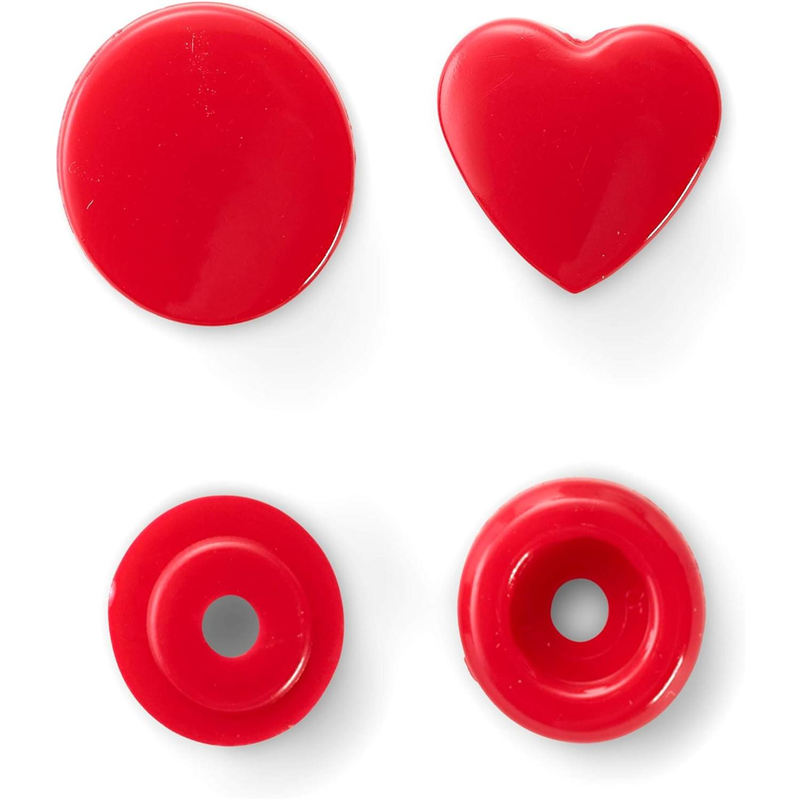 日本紐釦貿易 プリム(Prym) プラスチックカラースナップボタン ハート型 レッド 393338 （ご注文単位1個）【直送品】