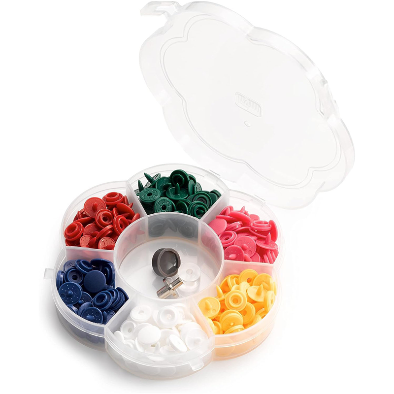 日本紐釦貿易 プリム(Prym) プラスチックカラースナップボタン φ9mm 6色各12色セット 6色アソート 393950 (ご注文単位1個)【直送品】