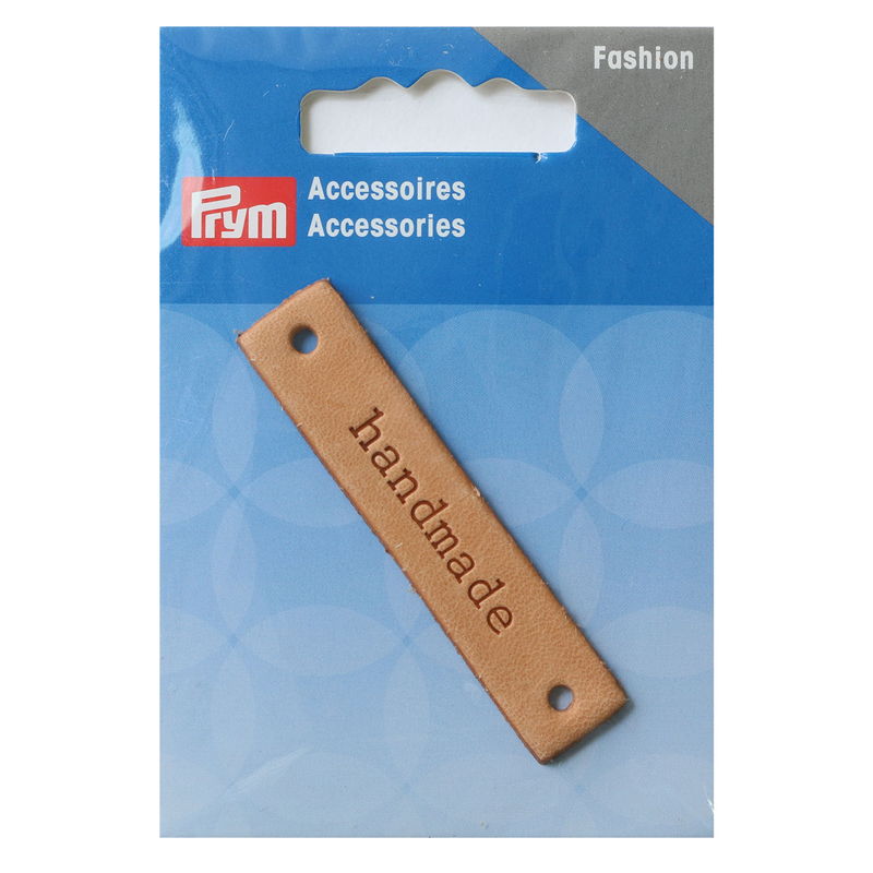 日本紐釦貿易 プリム(Prym) レザーラベル 「handmade」 四角 60×13mm ベージュ PRM403795 (ご注文単位1枚)【直送品】