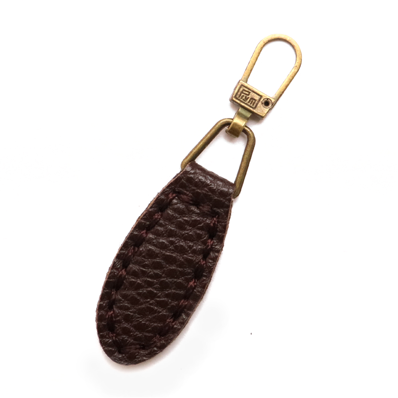 日本紐釦貿易 プリム(Prym) ジッパープル レザー 18×66mm ダークブラウン PRM482360 （ご注文単位1個）【直送品】