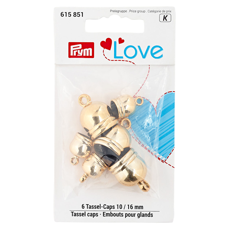 日本紐釦貿易 プリム(Prym) タッセルキャップ 10mm・16mm 各3個入 PRM615851 （ご注文単位1束）【直送品】