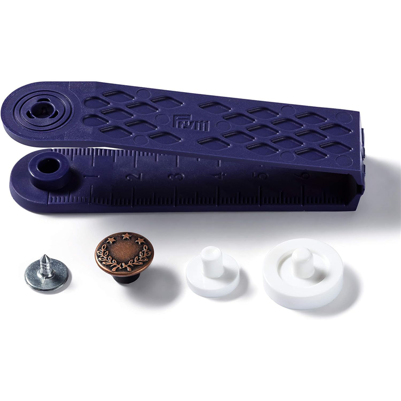 日本紐釦貿易 プリム(Prym) ジーンズトップボタン 「月桂樹花輪」 キット付 φ14mm 8組入 オールドカッパー 622200 (ご注文単位1個)【直送品】