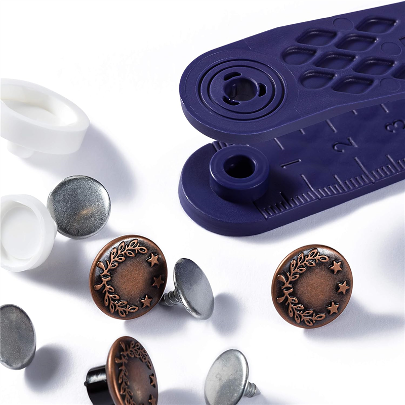 日本紐釦貿易 プリム(Prym) ジーンズトップボタン 「月桂樹花輪」 キット付 φ14mm 8組入 オールドカッパー 622200 (ご注文単位1個)【直送品】