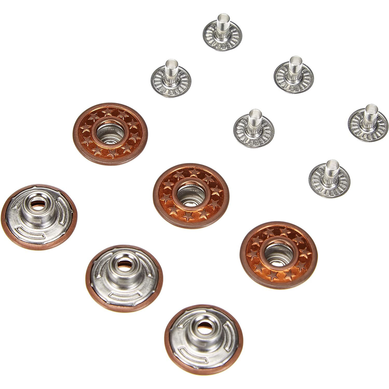 日本紐釦貿易 プリム(Prym) ジーンズドーナツボタン 「スターオープン」キット付 φ17mm 6組入 オールドカッパー 622238 (ご注文単位1個)【直送品】