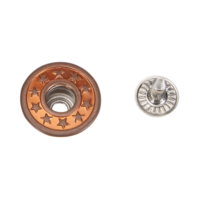 日本紐釦貿易 プリム(Prym) ジーンズドーナツボタン 「スターオープン」キット付 φ17mm 6組入 オールドカッパー 622238 (ご注文単位1個)【直送品】