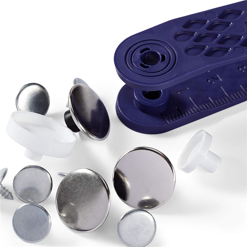 日本紐釦貿易 プリム(Prym) ジーンズトップボタン 「プレーン」 キット付 φ17mm 8組入 マットシルバー 622240 (ご注文単位1個)【直送品】