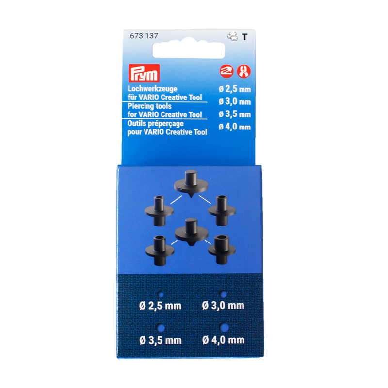日本紐釦貿易 Prym プリム 家庭用ハンドプレス機 VARIO対応 専用ポンチ 2.5/3.0/3.5/4㎜ PRM673137 (ご注文単位1個)【直送品】
