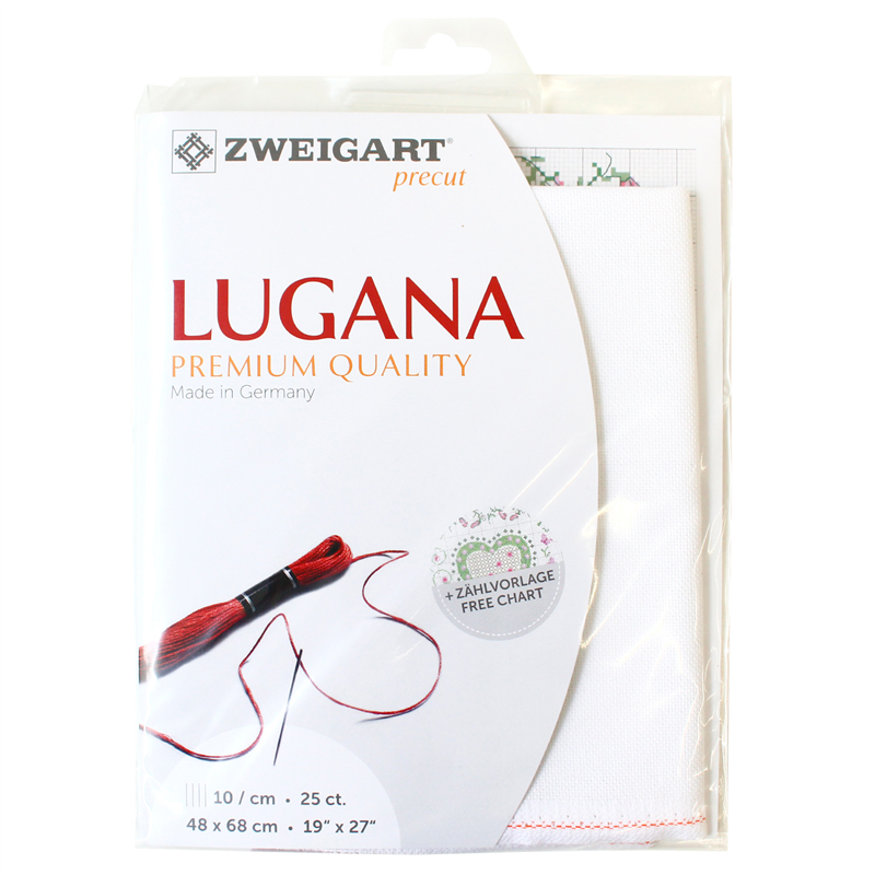 ツヴァイガルト(ZWEIGART) 刺しゅうクロス 25CT LUGANA 48×68cm ホワイト ZW3835P-100 1枚(ご注文単位1枚)【直送品】