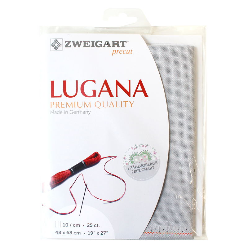ツヴァイガルト(ZWEIGART) 刺しゅうクロス 25CT LUGANA 48×68cm グレー ZW3835P-713 1枚(ご注文単位1枚)【直送品】