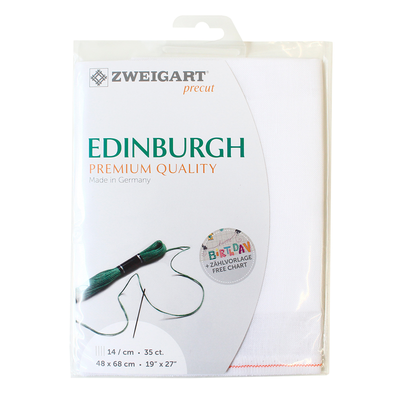ツヴァイガルト(ZWEIGART) 刺しゅうクロス 36CT EDINBURGH 48×68cm ホワイト ZW3217P-100 1個(ご注文単位1個)【直送品】