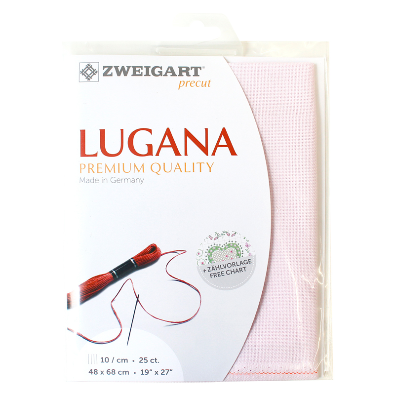 ツヴァイガルト(ZWEIGART) 刺しゅうクロス 25CT LUGANA 48×68cm ピンク ZW3835P-443 1枚(ご注文単位1枚)【直送品】