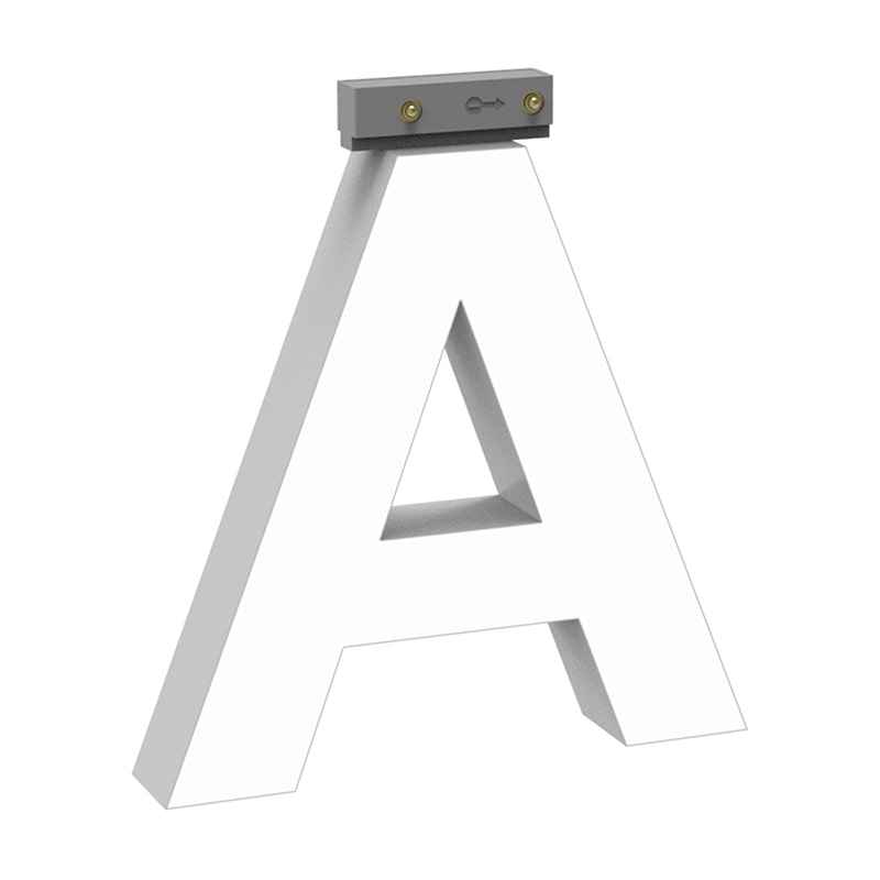 LEDチャネル文字 abcMIX スライドレール式 吊り下げタイプ H100mm 大文字 A 1個（ご注文単位1個）【直送品】