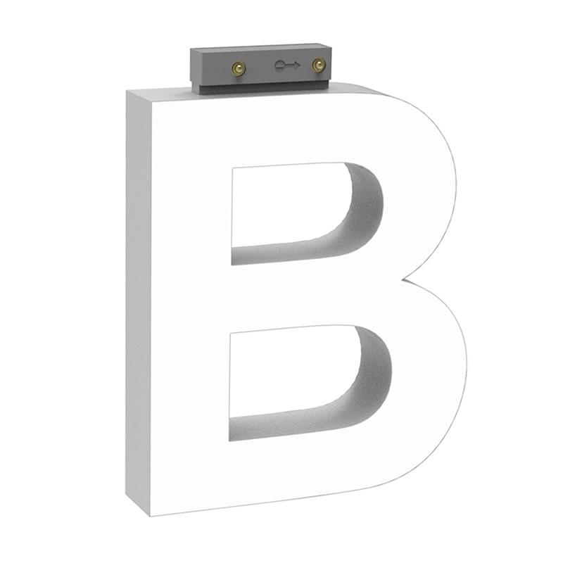 LEDチャネル文字 abcMIX スライドレール式 吊り下げタイプ H100mm 大文字 B 1個（ご注文単位1個）【直送品】