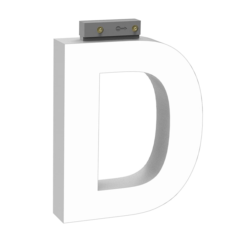 LEDチャネル文字 abcMIX スライドレール式 吊り下げタイプ H100mm 大文字 D 1個（ご注文単位1個）【直送品】