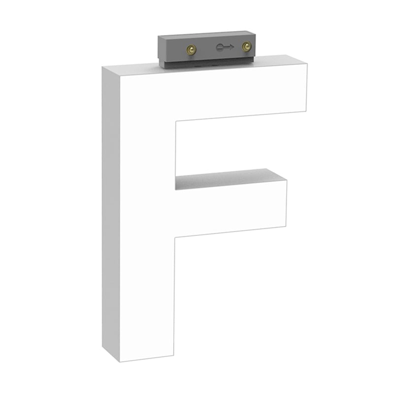 LEDチャネル文字 abcMIX スライドレール式 吊り下げタイプ H100mm 大文字 F 1個（ご注文単位1個）【直送品】
