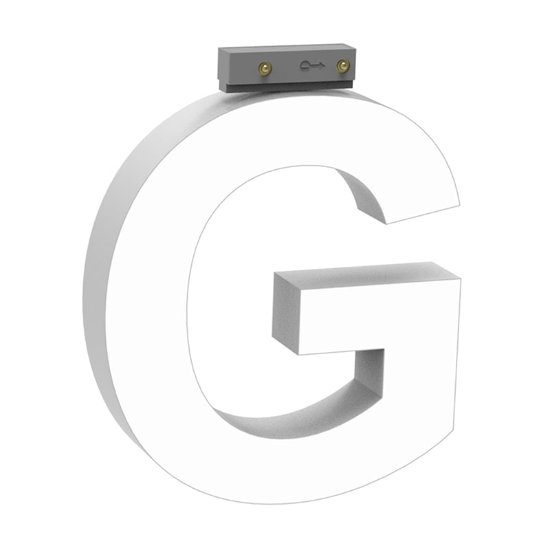 LEDチャネル文字 abcMIX スライドレール式 吊り下げタイプ H100mm 大文字 G 1個（ご注文単位1個）【直送品】