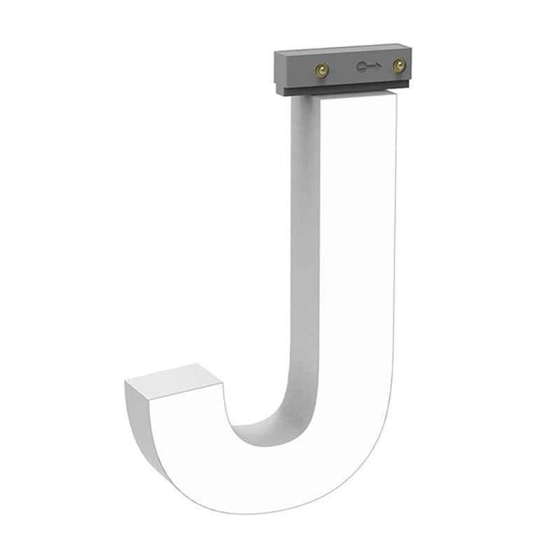 LEDチャネル文字 abcMIX スライドレール式 吊り下げタイプ H100mm 大文字 J 1個（ご注文単位1個）【直送品】