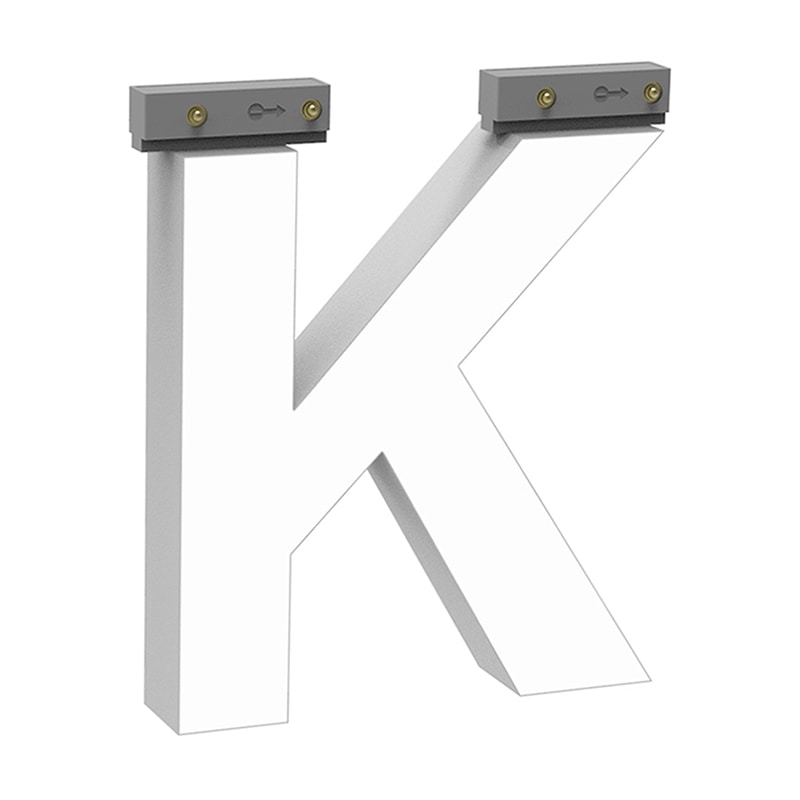 LEDチャネル文字 abcMIX スライドレール式 吊り下げタイプ H100mm 大文字 K 1個（ご注文単位1個）【直送品】