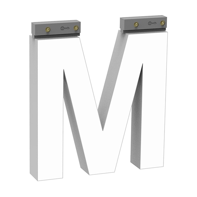 LEDチャネル文字 abcMIX スライドレール式 吊り下げタイプ H100mm 大文字 M 1個（ご注文単位1個）【直送品】