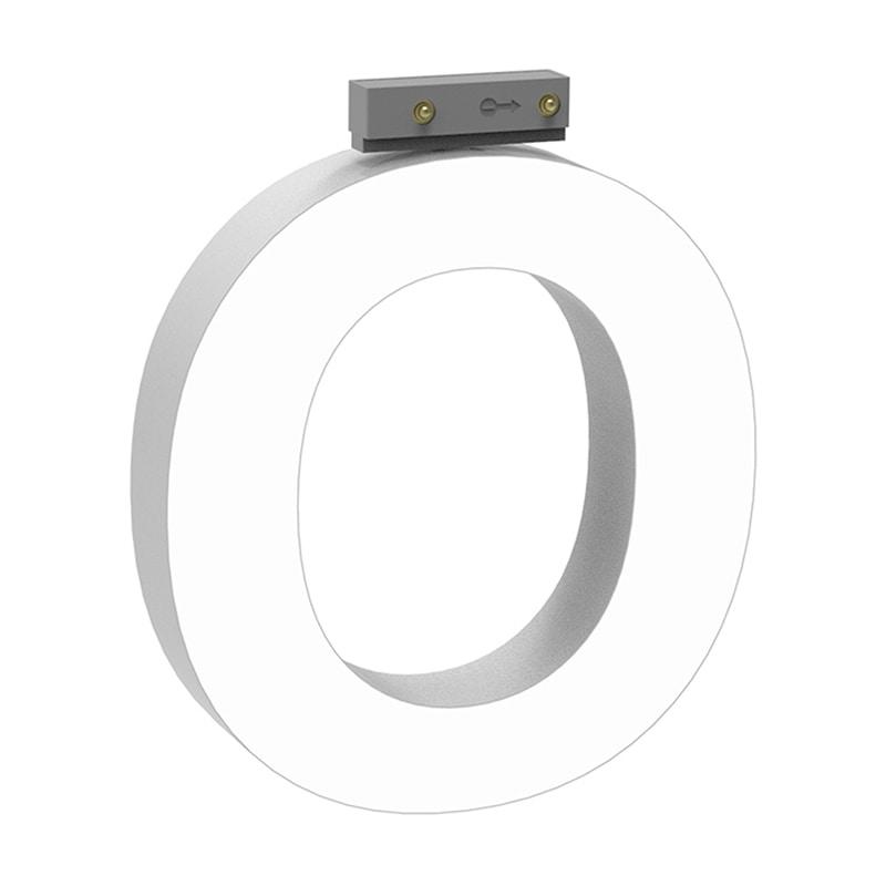 LEDチャネル文字 abcMIX スライドレール式 吊り下げタイプ H100mm 大文字 O 1個（ご注文単位1個）【直送品】