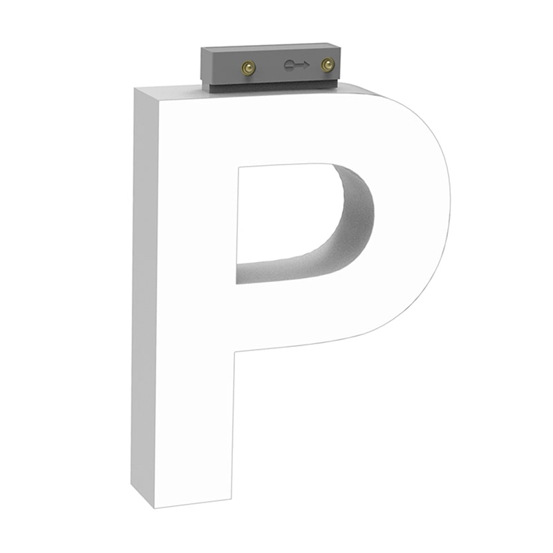 LEDチャネル文字 abcMIX スライドレール式 吊り下げタイプ H100mm 大文字 P 1個（ご注文単位1個）【直送品】