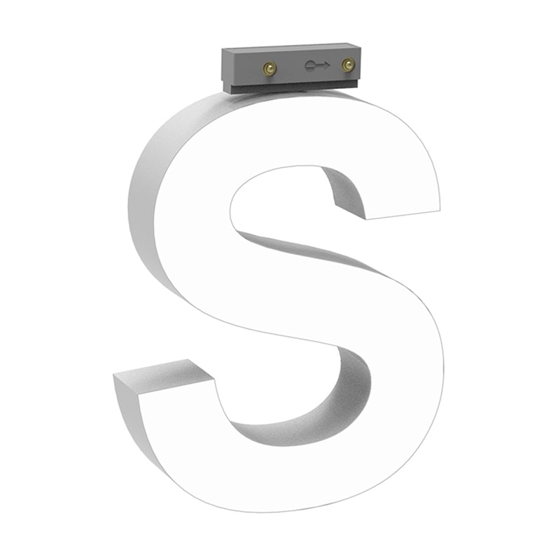 LEDチャネル文字 abcMIX スライドレール式 吊り下げタイプ H100mm 大文字 S 1個（ご注文単位1個）【直送品】