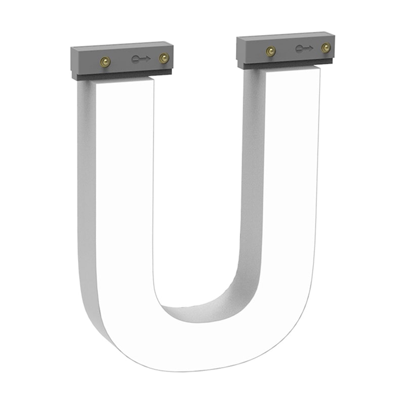 LEDチャネル文字 abcMIX スライドレール式 吊り下げタイプ H100mm 大文字 U 1個（ご注文単位1個）【直送品】