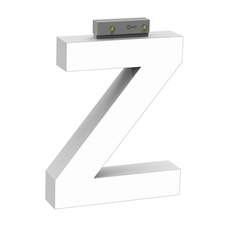 LEDチャネル文字 abcMIX スライドレール式 吊り下げタイプ H100mm 大文字 Z 1個（ご注文単位1個）【直送品】
