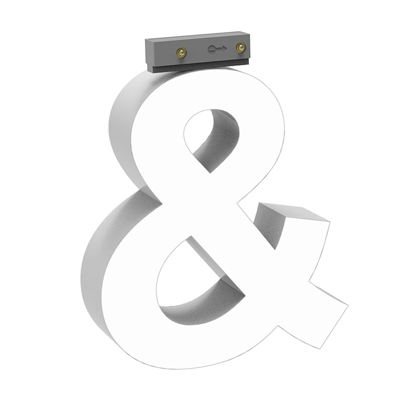 LEDチャネル文字 abcMIX スライドレール式 吊り下げタイプ H100mm 記号 & アンド 1個（ご注文単位1個）【直送品】