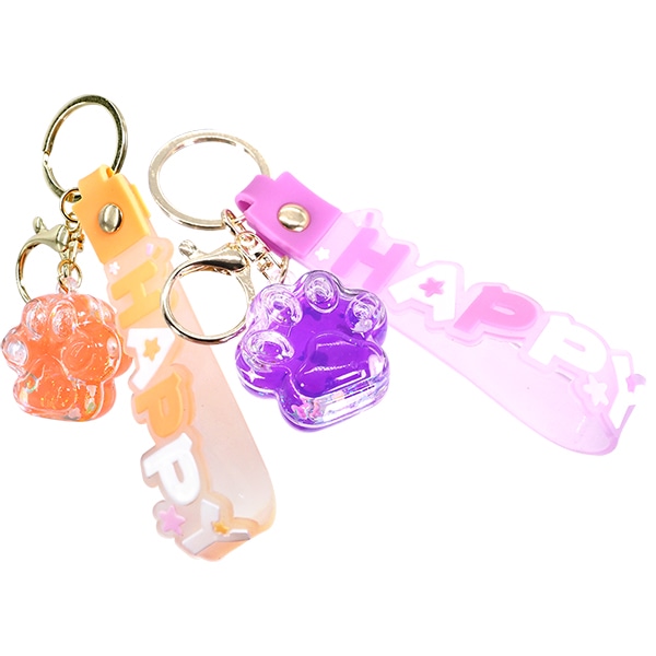 三洋堂 キラキラ肉球オイルキーホルダー 6個/袋(ご注文単位60袋)【直送品】