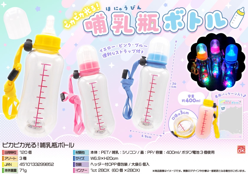 三洋堂 ピカピカ光る 哺乳瓶ボトル 1個（ご注文単位120個）【直送品】