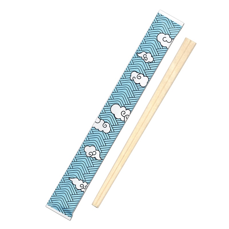 九州紙工 和柄完封箸 アスペン元禄 8寸 波雲 WK-16 100膳/袋（ご注文単位20袋）【直送品】