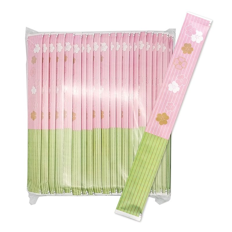 九州紙工 和柄完封箸 アスペン元禄 8寸 みつば WK-17 100膳/袋(ご注文単位20袋)【直送品】