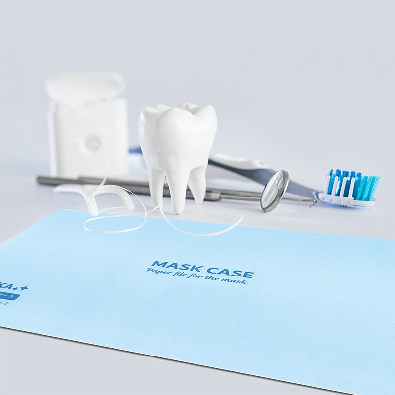 九州紙工 KIREIKA 抗ウイルスマスクケース ブルー MC-10 100枚/袋(ご注文単位20袋)【直送品】