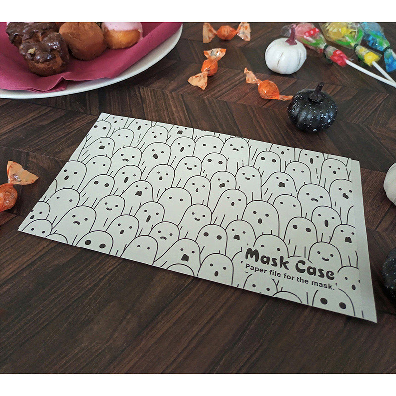 九州紙工 ハロウィンマスクケース おしゃべりオバケ 白 HMC-3 200枚/袋（ご注文単位10袋）【直送品】