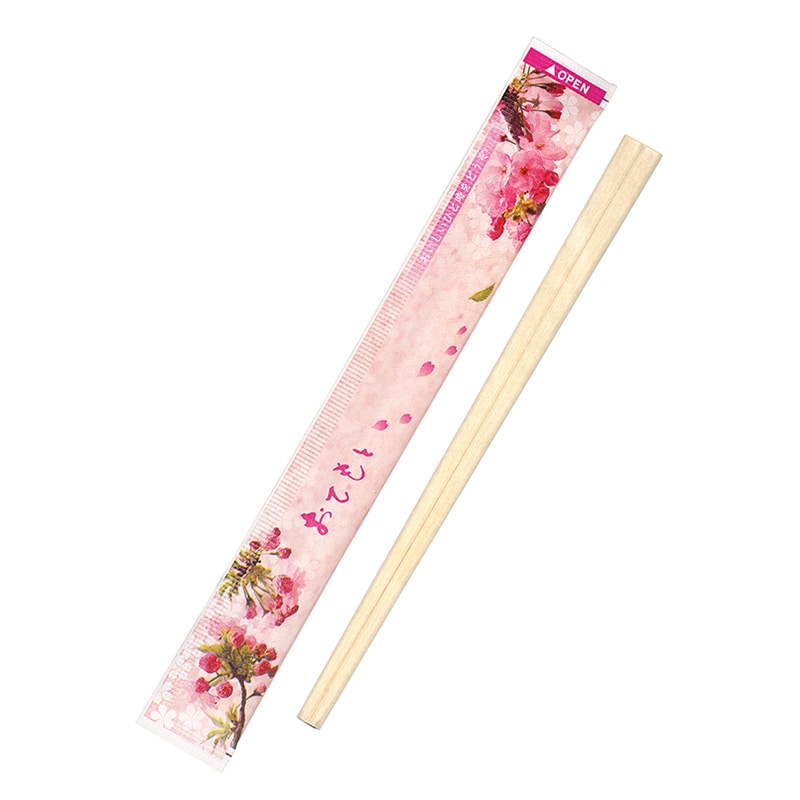 九州紙工 フルカラー完封箸 アスペン元禄 さくら CK-1 100膳/袋(ご注文単位40袋)【直送品】