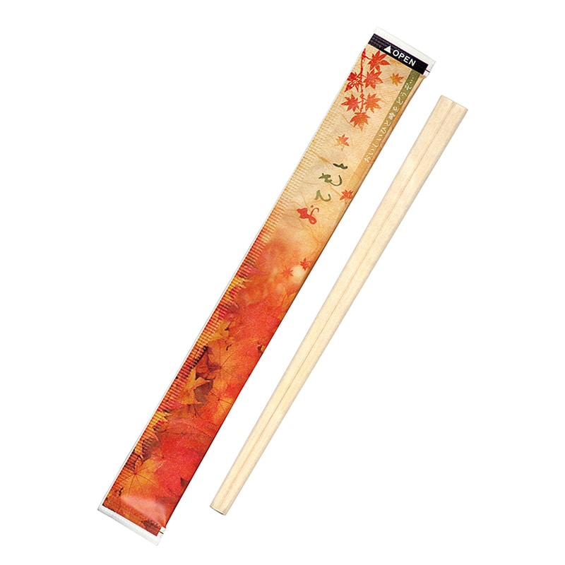 九州紙工 フルカラー完封箸 アスペン元禄 もみじ CK-4 100膳/袋(ご注文単位40袋)【直送品】