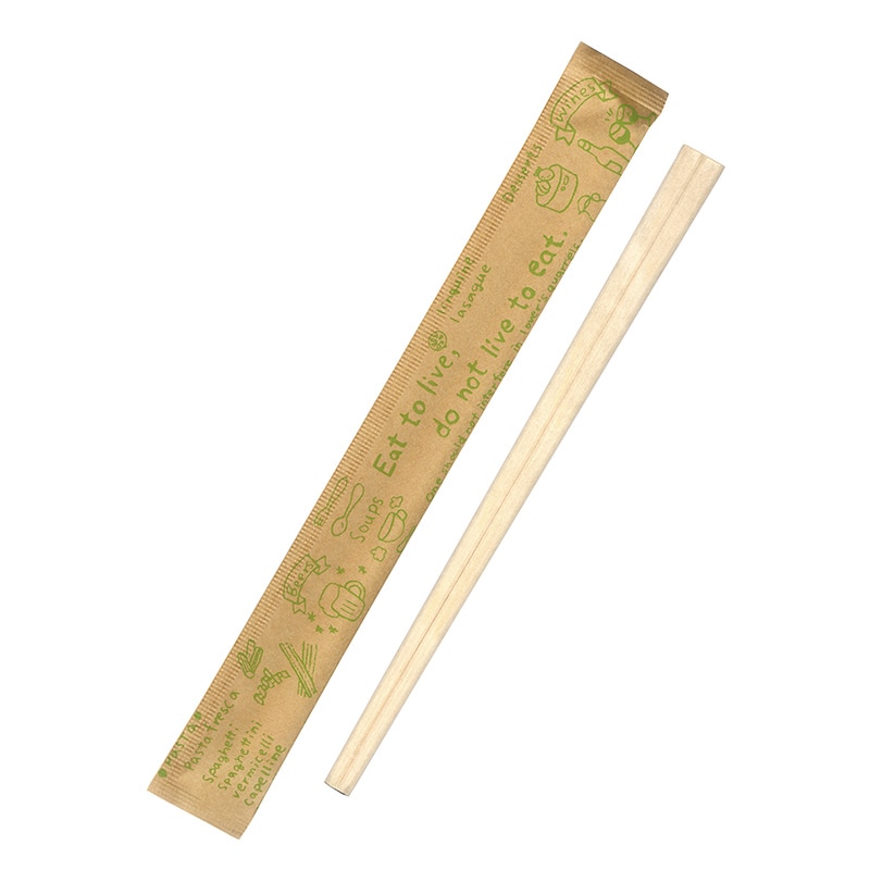 九州紙工 クラフト紙完封箸 アスペン元禄 グリーン CF-3 100膳/袋(ご注文単位40袋)【直送品】