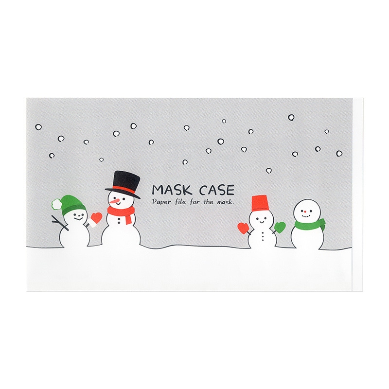 九州紙工 マスクケース 冬 雪だるま MC-18 200枚/袋(ご注文単位10袋)【直送品】