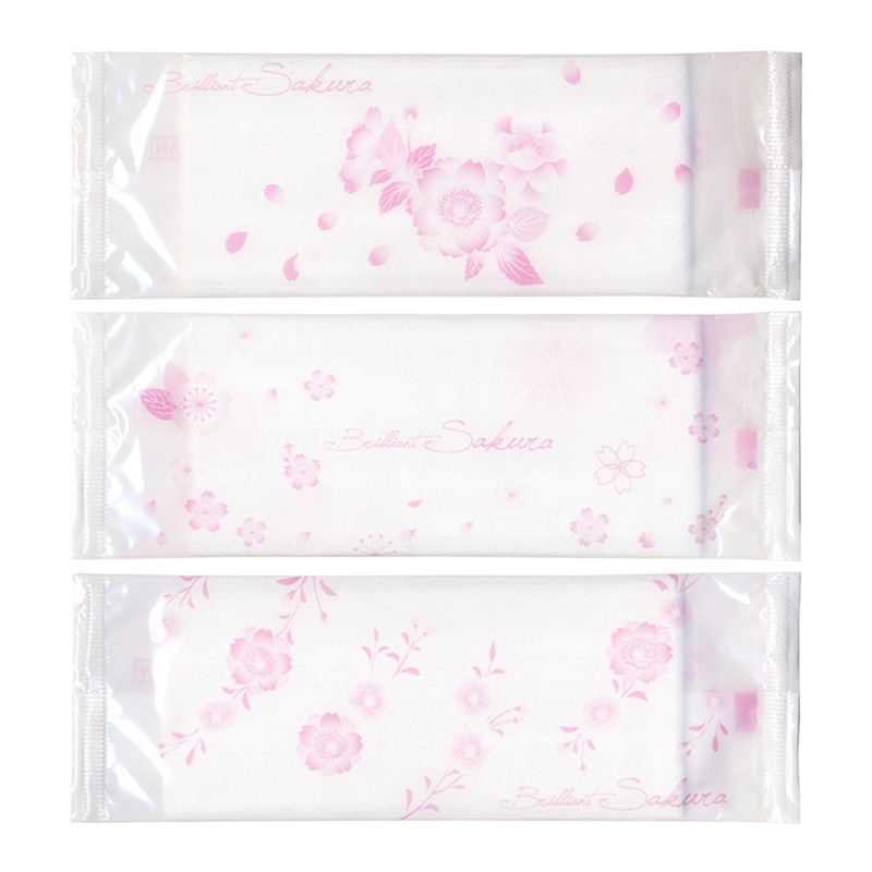 九州紙工 不織布おしぼり brilliant Sakura 3種アソート SO-2 100枚/袋（ご注文単位20袋）【直送品】