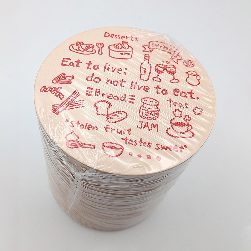 九州紙工 カフェコースター 丸型90 レッド CO-9 100枚/袋（ご注文単位50袋）【直送品】