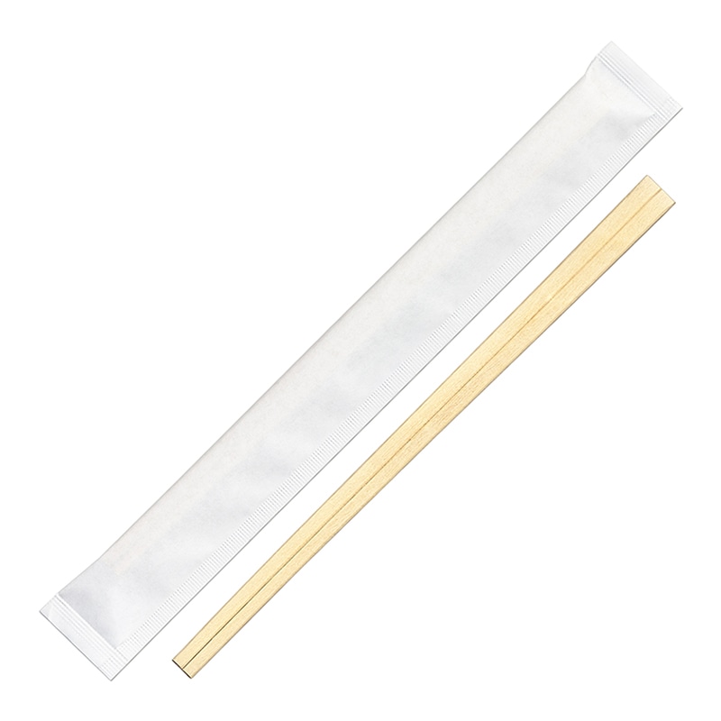 九州紙工 完封箸 元禄 森林認証紙 白無地 楊枝無し FSK-4 100膳/袋（ご注文単位40袋）【直送品】