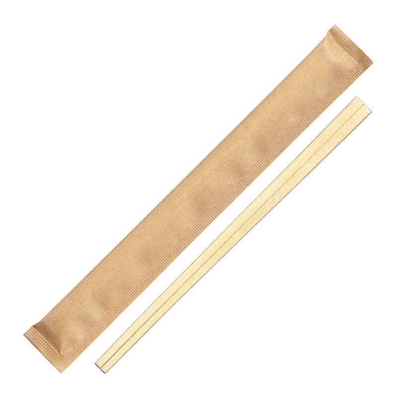 九州紙工 完封箸 元禄 森林認証紙 クラフト無地 楊枝無し FSK-6 100膳/袋（ご注文単位40袋）【直送品】