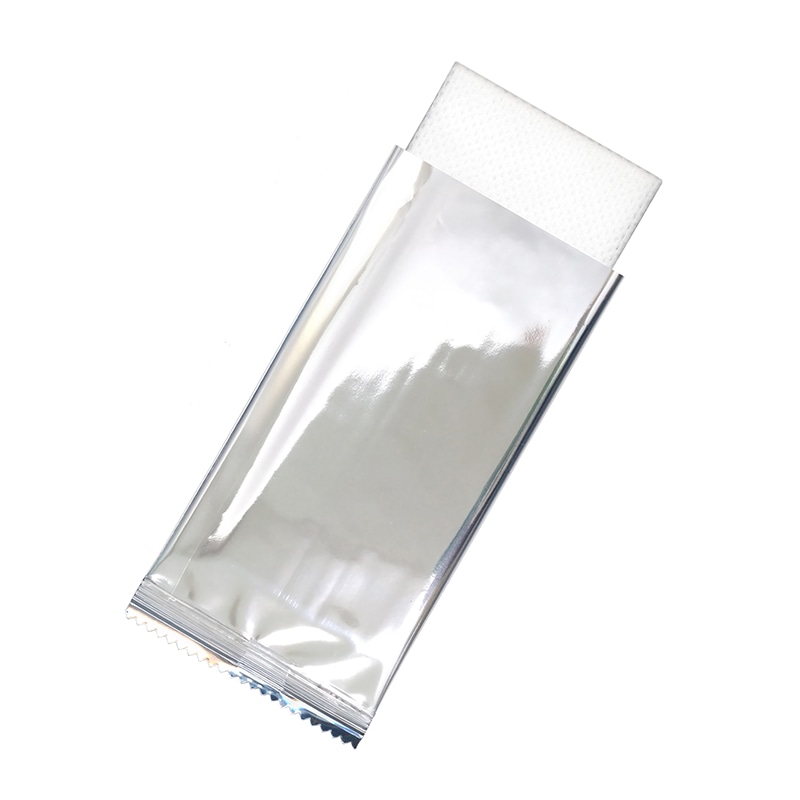 九州紙工 厚手紙おしぼり シルバー 50枚/袋（ご注文単位16袋）【直送品】