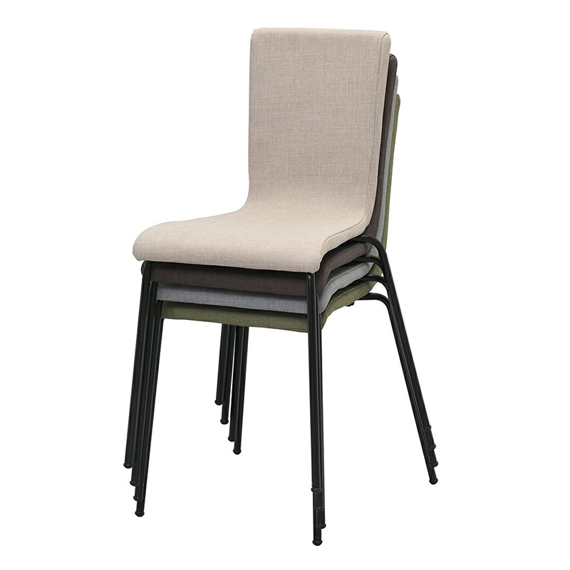 アール・エフ・ヤマカワ ファブリックチェア2　ブラック脚 ベージュ2　4脚セット RFC-FPBE2BF-4SET 1台（ご注文単位1台）【直送品】