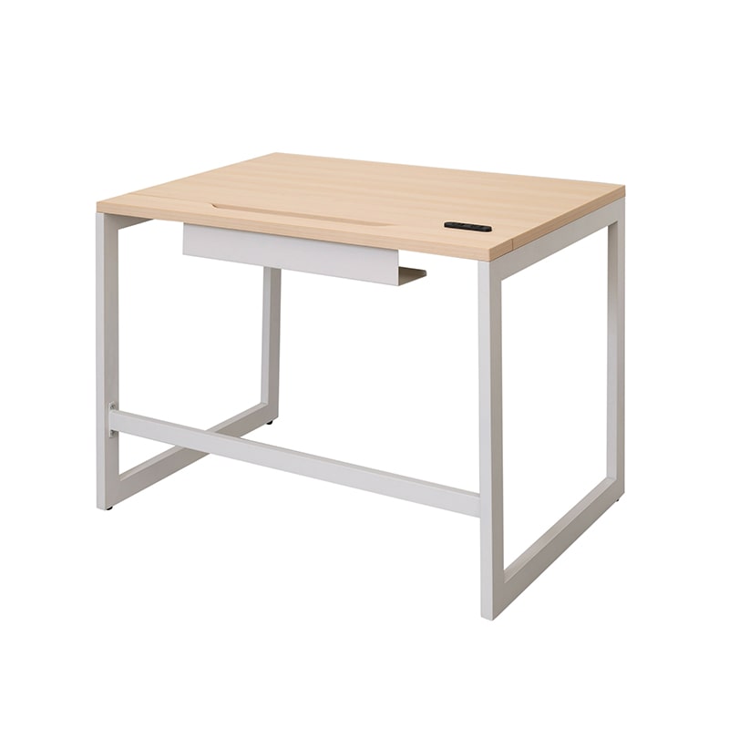 アール・エフ・ヤマカワ リスム　デスク　W1000×D700 ナチュラル×ホワイト　コンセント付 脚2ヶ口　RFFLD-1070NA-WL 1台（ご注文単位1台）【直送品】