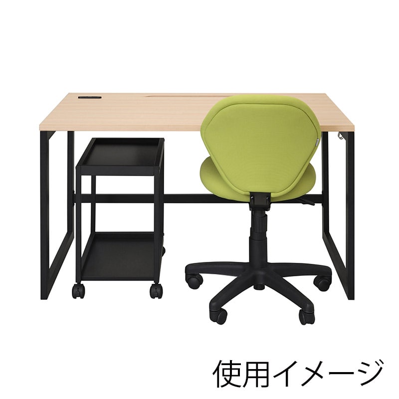 アール・エフ・ヤマカワ リスム　デスク　W1200×D700 ナチュラル×ブラック　コンセント付 脚2ヶ口　RFFLD-1270NA-BL 1台（ご注文単位1台）【直送品】