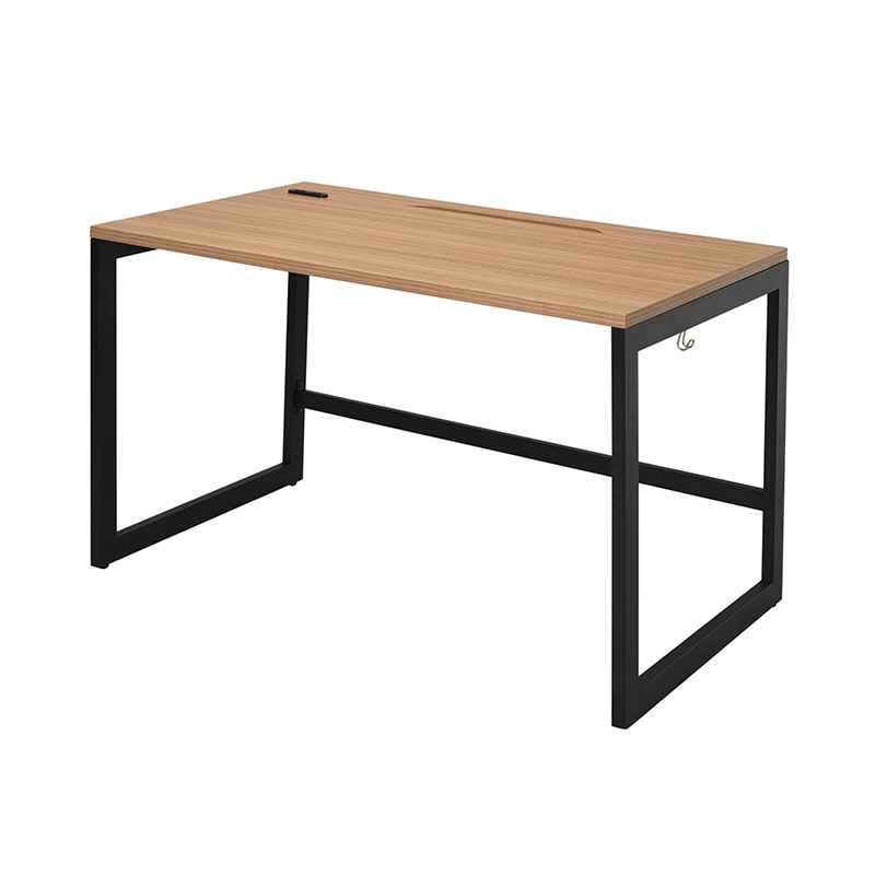 アール・エフ・ヤマカワ リスム デスク W1200×D700 ウォルナット×ブラック コンセント付 脚2ヶ口 RFFLD-1270DM-BL 1台(ご注文単位1台)【直送品】